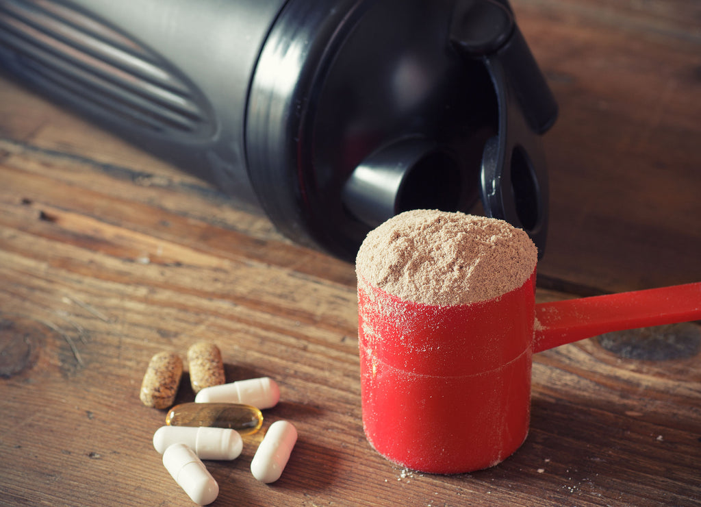 Supplements sitting on table.